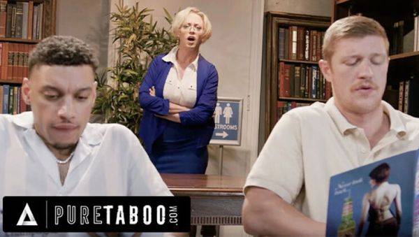 Caught Masturbating Librarian Dee Williams Fucks Hard in Public Library Threesome - xxxfiles.com on poweredporn.com