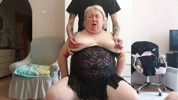 Big Tit Stepmom Gets Filled With Cum - Deep Throat Blowjob & Tits Covered - xxxfiles.com - Russia on poweredporn.com