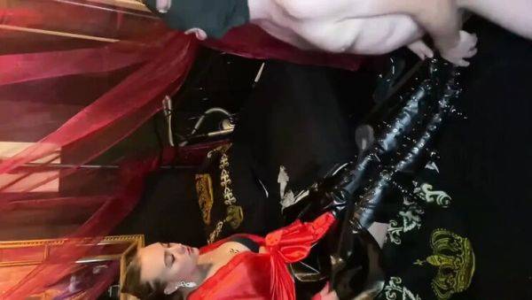 Blonde Dominatrix in Latex Fucks and Humiliates Small Cock German - xxxfiles.com - Germany on poweredporn.com
