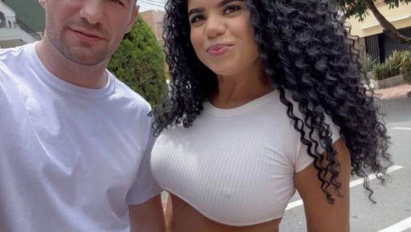 Big Tits Latina Squirts Hard on Huge White Cock in Sexy Lingerie - porntry.com - Usa - Venezuela on poweredporn.com