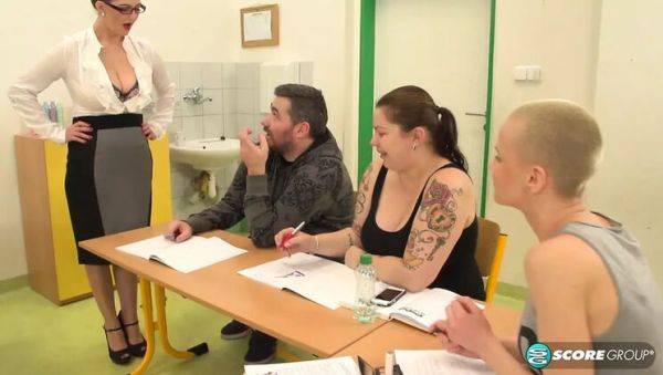 Lovely Vanessa Y. Horny Teacher Shows Her Big Tits and Hairy Pussy in Class - xxxfiles.com on poweredporn.com