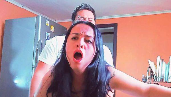 Horny BBW Stepmom Kelly Fucks Step Son in Kitchen - porntry.com - Usa on poweredporn.com