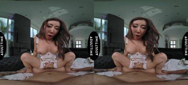 Nicole Doshi rides the big white cock of Oliver Davis in vr - alphaporno.com on poweredporn.com