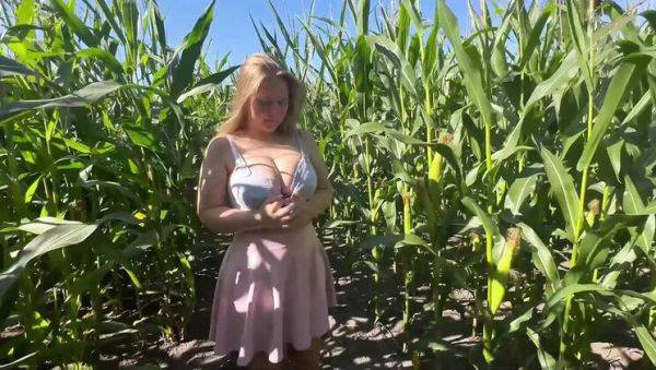 Maja Meer's Unallowed Anal Adventure in Cornfield - Sweet Teen with Big Natural Tits Gets Creampie - porntry.com - Germany on poweredporn.com