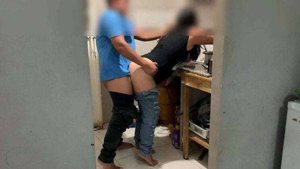 Kitchen Fuck: Husband Ignores as I Pound Angry Wife's Pussy and Mouth - xxxfiles.com on poweredporn.com