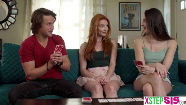 Lacy Lennon and Liz Jordan teen stepsisters strip poker hardcore threesome POV sex - porntry.com - Jordan on poweredporn.com