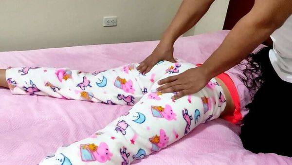 Stepdad Pervert Massages Teen Stepdaughter's Pussy and Ass After She Hurts Leg - porntry.com on poweredporn.com