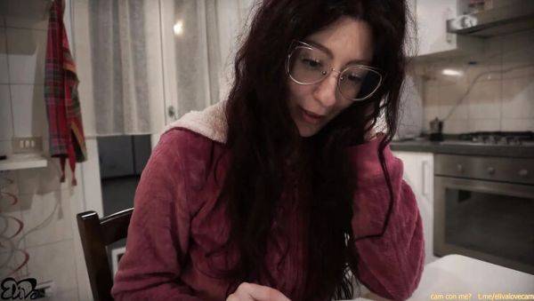 Italian Amateur Girlfriend ElivaLove Fucks in Bedroom with Rough Sex and Creampie Finish - xxxfiles.com - Italy on poweredporn.com