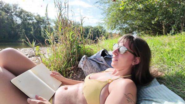 Amateur Hungarian MILF with big natural tits gives epic deep throat blowjob by the river - xxxfiles.com - France - Hungary on poweredporn.com