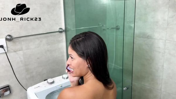 Bruna Paz Fucks BBC in Shower - Big Ass Doggy Style Creampie - xxxfiles.com - Brazil on poweredporn.com