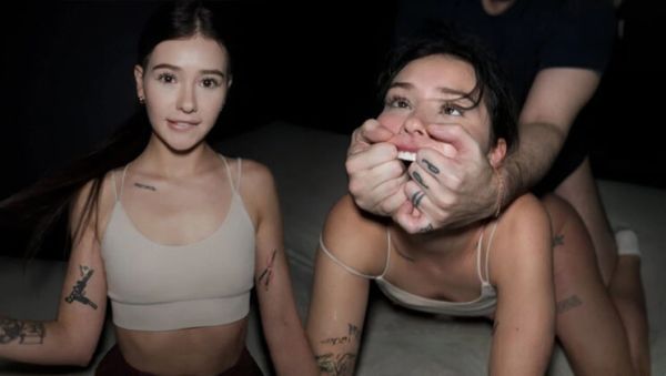 Threesome Doggy Style: Submissive Teen Gets Rough 2 on 1 Hardcore - porntry.com - Britain on poweredporn.com