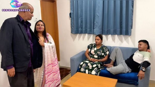 Indian Family Swap Foursome: Stepdad & Stepson with Desi Girls Aksha & MastiGirl750 in Hotel Sex - porntry.com - India on poweredporn.com