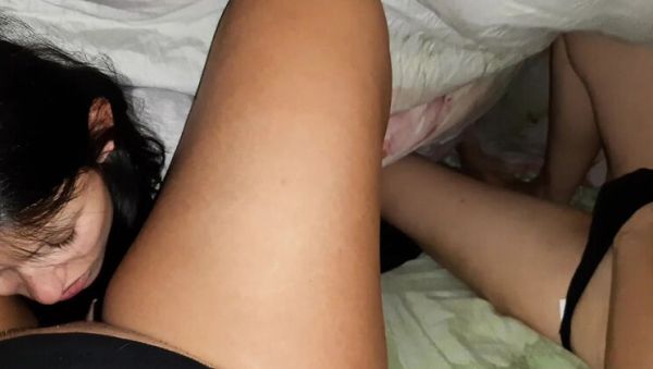 Neighbor Licks Pussy Under the Blanket While My Girlfriend Watches and Masturbates – Surprise Threesome - xxxfiles.com on poweredporn.com