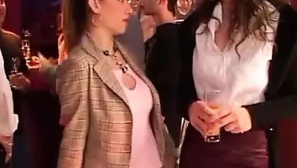 Two Slutty Girls in Night Club Suck and Ride a Giant Hard Cock - veryfreeporn.com on poweredporn.com