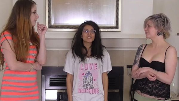 Belle Fatale Lesbian Threesome Game Bet - Lost Strip Round Gets Wedgie & Panties Removed - veryfreeporn.com - Britain on poweredporn.com