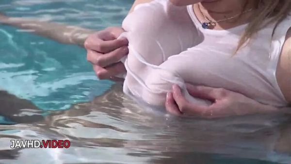 Suzuna Komiya Asian Blowjob Threesome - Poolside Group Sex with Two Studs - porntry.com - Japan on poweredporn.com
