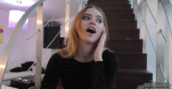 Teen Margarita's t*** titties bounce in HD as she strokes her wet slit on a couch - alphaporno.com on poweredporn.com