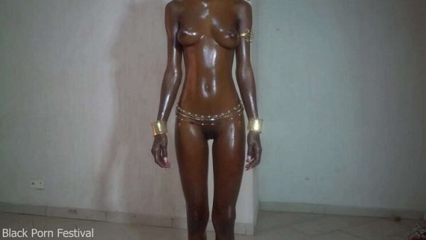 Dolcina's Perfect Skinny Black Body With Oily Tits Solo - porntry.com on poweredporn.com