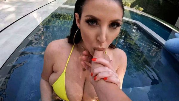 Angela White Poolside Blowjob & Fucking - Big Natural Tits, Tight Holes, Deep Throat - veryfreeporn.com - Britain on poweredporn.com