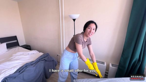 Asian MILF Cleaning Lady Fucks For Money - POV Blowjob & Facial Cumshot - veryfreeporn.com - Russia on poweredporn.com