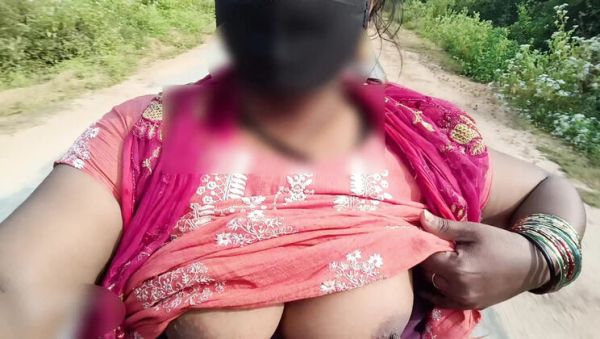 Indian teen with big natural tits rides bike nude in public place - risky outdoor show - porntry.com - India on poweredporn.com