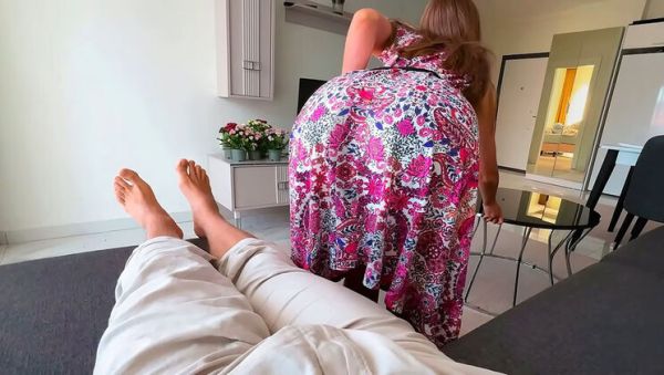 Step Mom Catches Step Son Hard While Cleaning And Helps Him Cum Fast - Wow Love Amateur - porntry.com on poweredporn.com