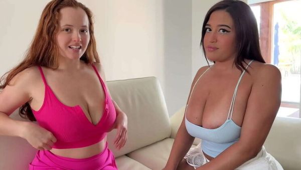 Big Titty Step Sister Threesome with Girlfriend - Red Eviee & Funsized Megan Fuck Scott Stark - Creampie & Titty Fuck - porntry.com on poweredporn.com