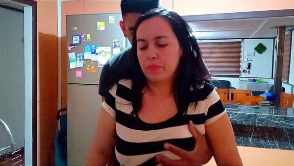 Step Son Friend Fucks Me Hard in Kitchen While Washing Dishes - Big Natural Tits Amateur Creampie - veryfreeporn.com on poweredporn.com