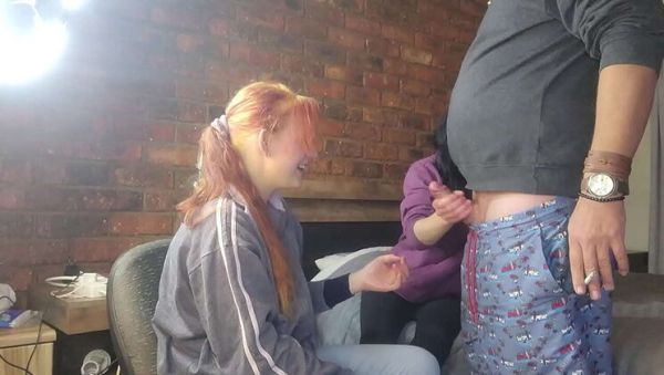 Shy Girls Jerking Off Massive Cock - Double Handjob Threesome FFM - porntry.com on poweredporn.com