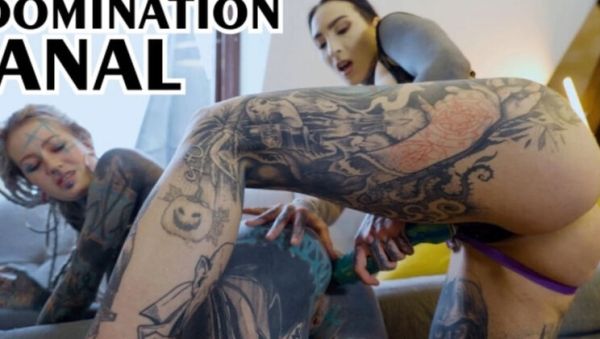 Anal Strap-On Fucking with Tattooed Burlesque Lesbians - Anuskatzz & Lily Lu Hardcore Gaping - porntry.com - Britain on poweredporn.com
