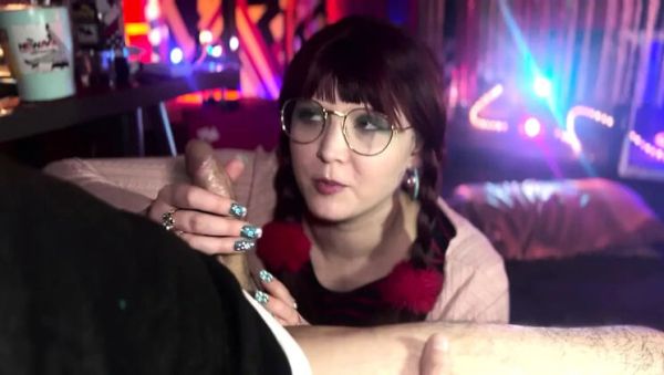 Amateur Teen Brunette with Glasses Gives Perfect Blowjob to Dad's Best Friend - Cum Swallow - veryfreeporn.com - Britain on poweredporn.com