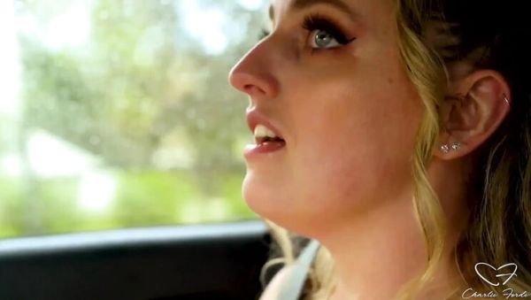 Blonde MILF Charlie Forde Gets Dirty in Backseat Car Interview - No Panties, Tits Out on Rainy Day Drive - xxxfiles.com on poweredporn.com
