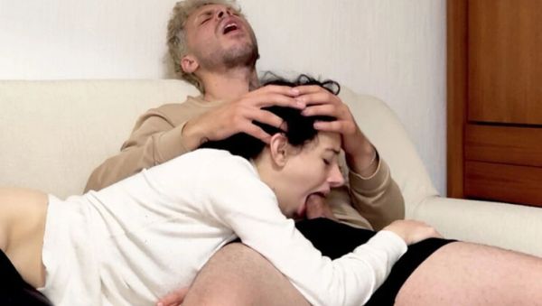 Horny Stepsister Blowjob - Cute Teen Latina Sucks Big Cock While Watching TV - xxxfiles.com on poweredporn.com