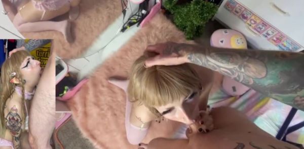 Blonde Elf Slut Gives Sloppy BJ With Huge Cumshot - theyarehuge.com on poweredporn.com