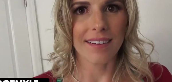 Straight Beautiful Blonde Cougar Gives Stepson To Feel Her Big Boobs And Titty Fuck Her With His Massive Cock - theyarehuge.com on poweredporn.com