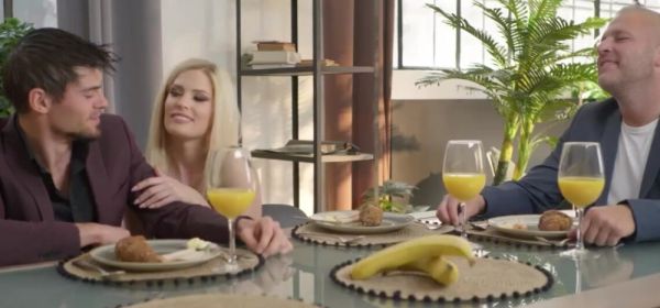 Hungry Candee Devours Two Hard Dicks During Breakfast - inxxx.com on poweredporn.com