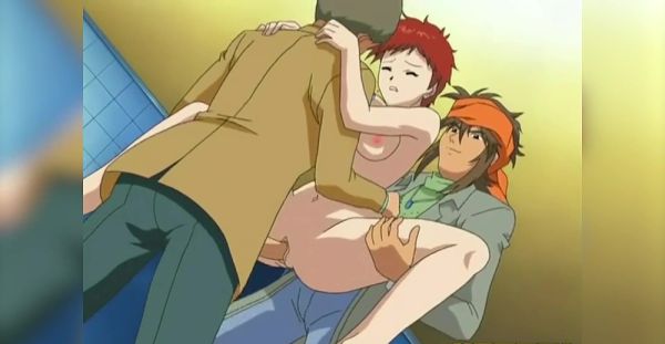 Redheaded vixen in sexy hose gives mind-blowing BJs and handjobs while riding in doggy style - alphaporno.com on poweredporn.com