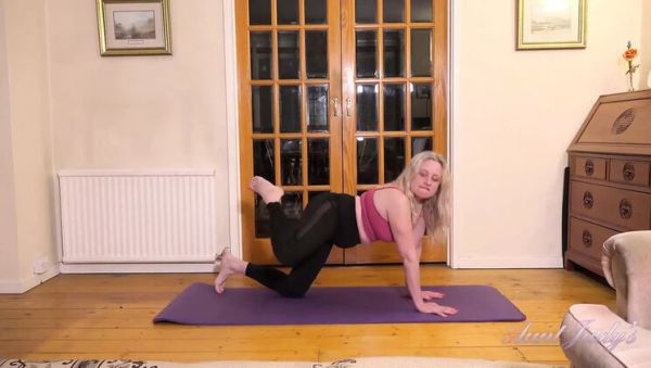 Busty Mature MILF Andrea Ann Gets Sweaty Yoga Workout in Tight Leggings - xxxfiles.com on poweredporn.com