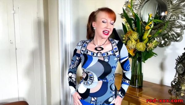 Horny MILF Red XXX Fingers Her Big Tits Alone at Home - xxxfiles.com - Britain on poweredporn.com