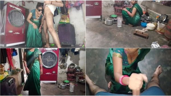 Desi Bhabhi Gives Handjob in Kitchen, Big Boobs Cumshot in Mouth Hindi Audio - porntry.com - India on poweredporn.com