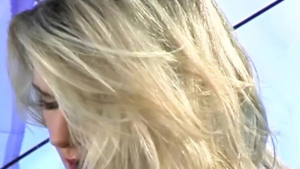 Blonde babe in black stockings teases and fingers herself outside - veryfreeporn.com on poweredporn.com