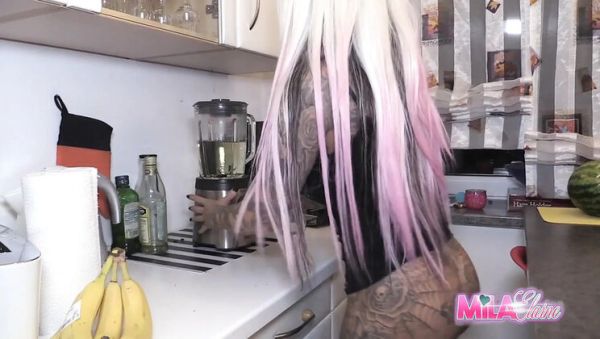 18yo Mila Elaine Shows Off Her Huge Tits and Squirts in the Kitchen - veryfreeporn.com - Germany on poweredporn.com