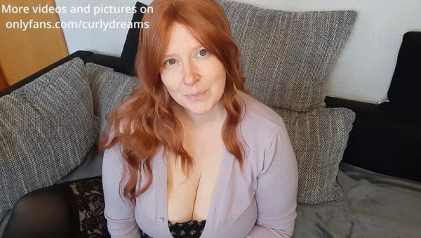 Curvy Redhead MILF Slides Oil on Her Natural Big Tits - Imagine It's Your Hands - porntry.com - Britain - Germany on poweredporn.com