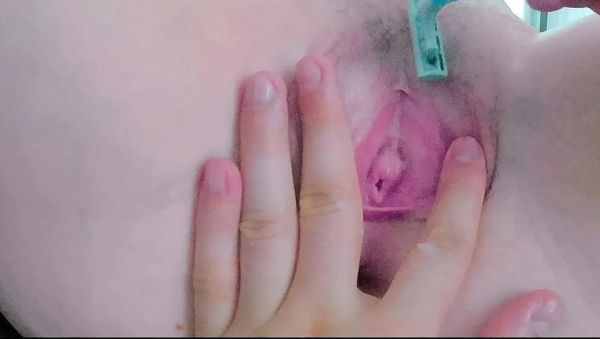 Waxing My Tight Pink Pussy Inside and Out - Cute Virgin Teen Fingering Herself - porntry.com on poweredporn.com