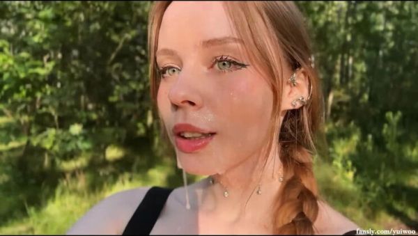 Hot Blonde Gives Incredible Blowjob in the Woods Then Takes Cum Walk - veryfreeporn.com - Russia on poweredporn.com