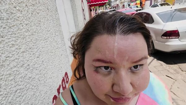 Thick Cum on My Face City Cumwalk with People Watching - porntry.com - Mexico - Spain on poweredporn.com