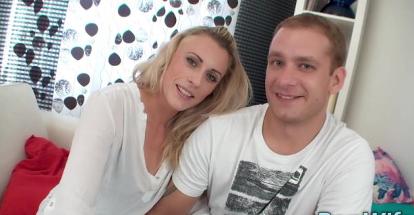 Blond Brittany's wild orgy: Anal, blowjobs, and more on the couch - alphaporno.com on poweredporn.com